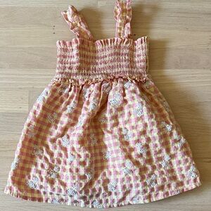 Pink and Yellow Gingham Kids Dress